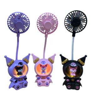 VENTILADOR CON LUZ Y SACAPUNTA KUROMI  2278