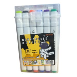 MARCADOR ACRILICO DOBLE PUNTA X 24 719405